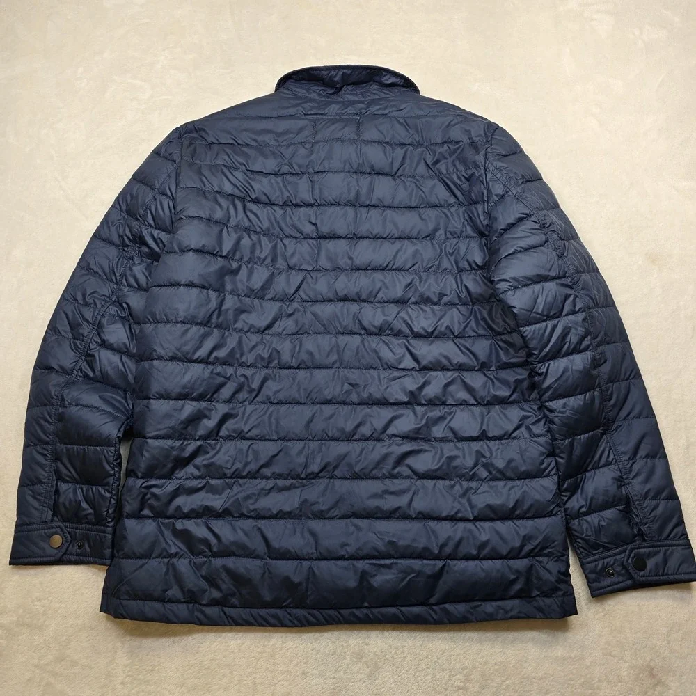 JoS A Bank Quilted Field Jacket Mens Large Navy‎ Blue 1905 Snap Front Shacket